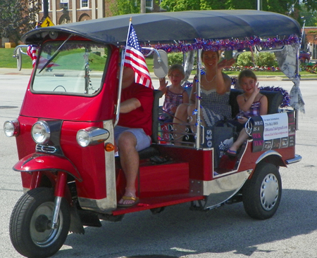 Red cart in parade