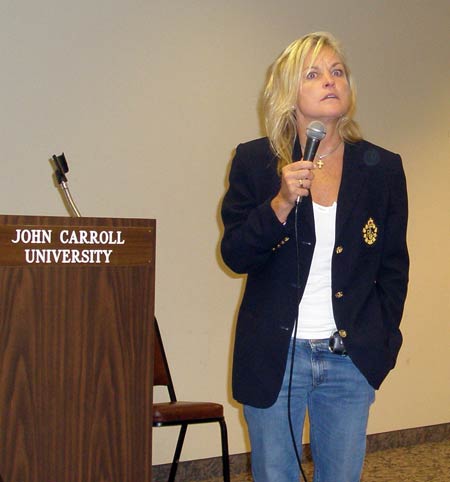 Cathy Horton speaking at John Carroll