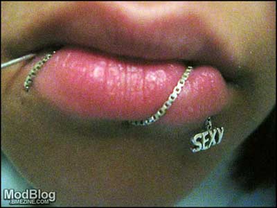 Lip piercing