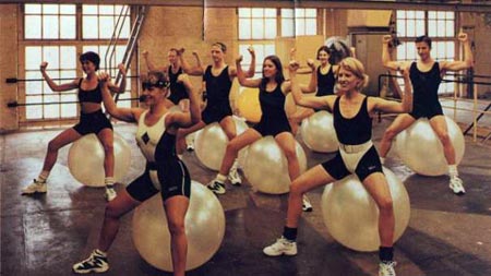 Exercise balls and chewing gum