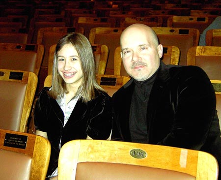 Arianna Korting with her teacher Gerardo Teissonnière at Jordan Hall in Boston