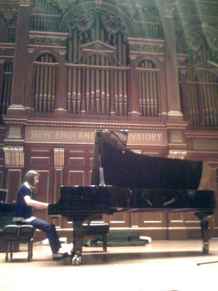 Arianna Korting in Jordan Hall at the New England Conservatory of Music, Boston, when she was on From The Top