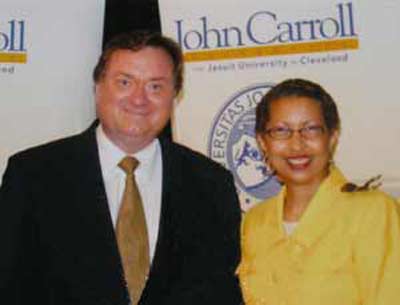 Tim Russert and Barbara Danforth at a Cleveland fundraiser