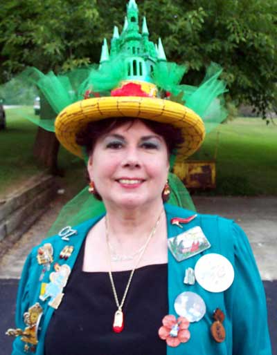 Basha wearing an Emerald City hat