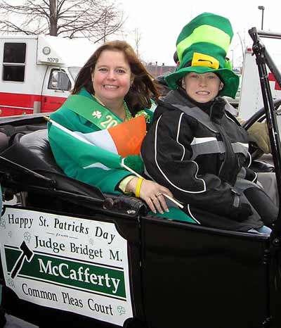 Judge Bridget McCafferty at 2004 St Patricks Day Parade  with her nephew