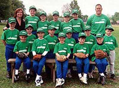 Bridget McCafferty and nephew's softball team