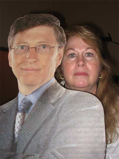 Caryl Hall with Bill Gates