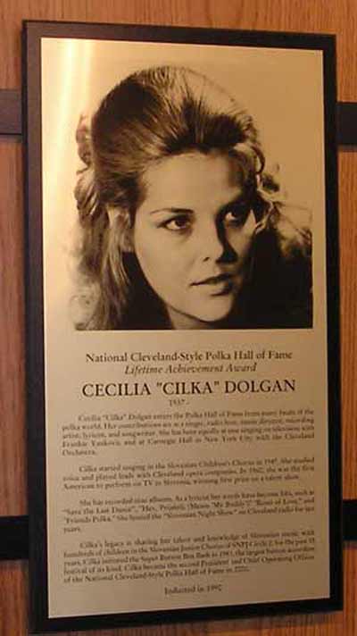 Cecilia Dolgan Polka Hall of Fame Plaque