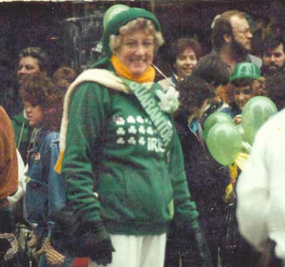 Helen Bacon at a St Patricks' Day Parade