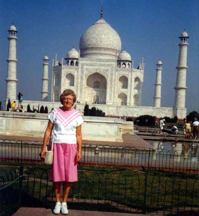 Helen Bacon at Taj Mahal in India