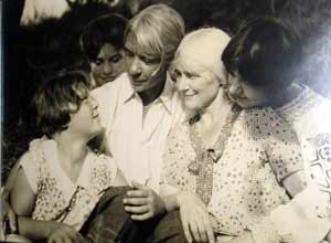 Helga Sandburg with Carl Sandburg and mother