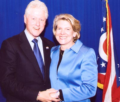 President Bill Clinton and Jane Campbell