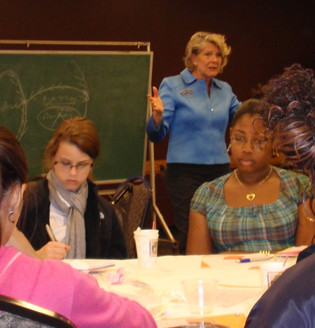 Jane Campbell speaks to Cleveland future leader high school girls