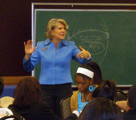 Jane Campbell speaks to Cleveland future leader high school girls