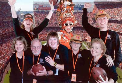Janine Bentivegna and crew (and the Bone Lady) at Taste of NFL Charity event at Cleveland Browns Stadium