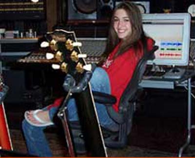 Kate Voegele in the recording studio