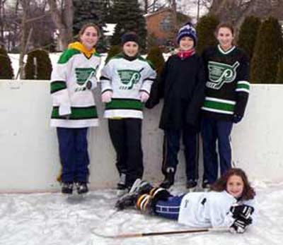 Lisa Spicer's girls playing hockey