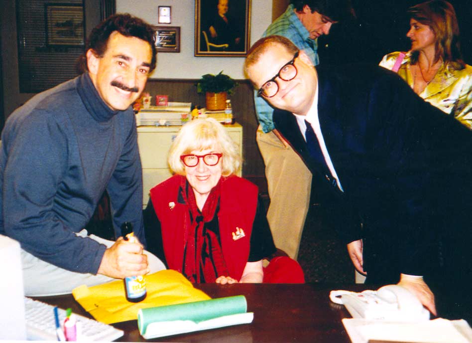 Jane Scott with Larry Morrow and Drew Carey