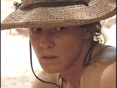 Margaret Bobonich in her familiar Survivor cap