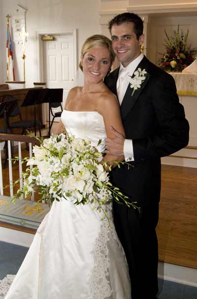 Diana Munz and her new husband Palmer DePetro on her wedding day
