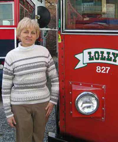 Sherrill Paul with Lolly the Trolley