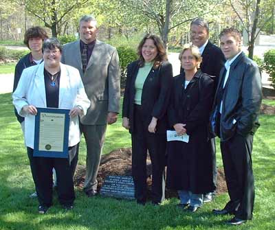 The Lanphears on Arbor Day 2002