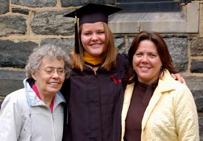 Susan's Mom with graduate Clare and Susan
