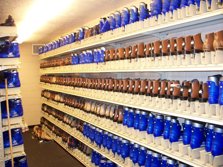 Wall of skates at Winterhurst