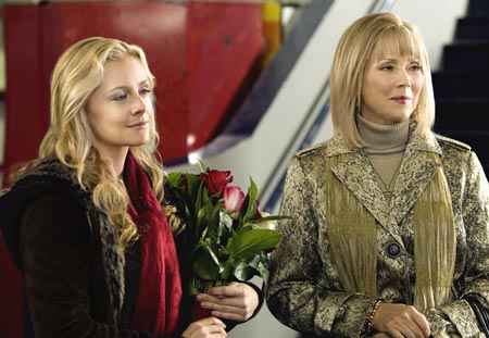 Jessica Caufiled and Shelly Long in the Hallmark Channel's Ice Dreams