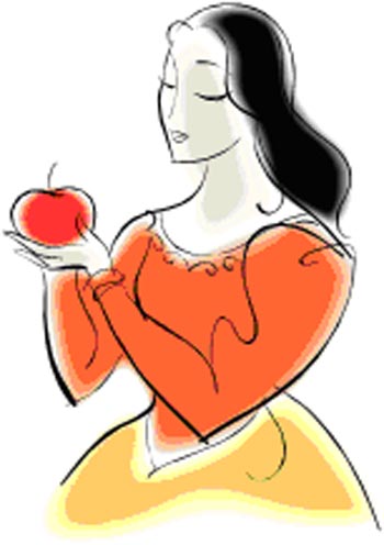 Woman holding apple