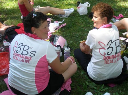 Courageous walkers at breast cancer walk