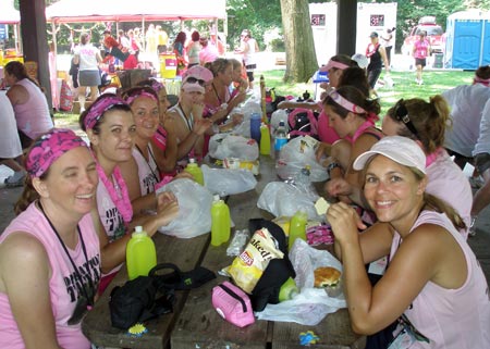 Well deserved rest stop on the 3-Day Breast Cancer Walk