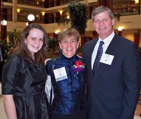 Emily Ettinger, Athena Award Finalist Heather Roulston Ettinger and Jeff Ettinger