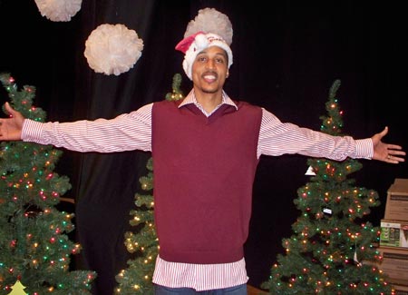 Cleveland Cavalier Jamario Moon shows off the beautiful Christmas trees