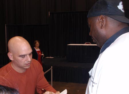 Iron Chef Michael Symon and Bubba Baker at Fab Food Show (Dan Hanson photo)