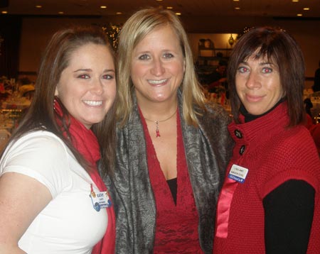 Kathy Casto, Ruthie Boris, Lynda James at 2009 Lake County Wear Red for Women Breakfast - photos by Debbie Hanson