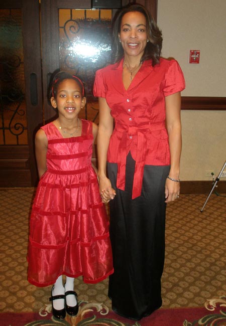 Show models Kelly (mom) and Grace (daughter) Buchanan at 2009 Lake County Wear Red for Women Breakfast - photos by Debbie Hanson