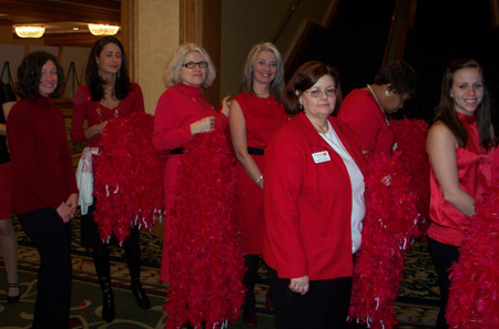 Cleveland women in red boas