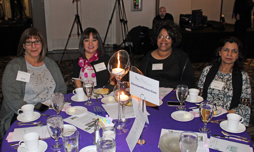 Kelli Coleman, Oahn Loi-Powell, Lloree Morah and Qaisra Haider at the ClevelandWomen.com table