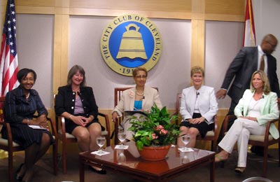 Cleveland City Club Panel - Caprice Bragg, Cindy Einhouse, Moderator Barbara Danforth, Elizabeth Oliver, and Jennifer Thomas