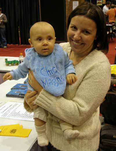 Baby Michael in his Chick Magnet bib