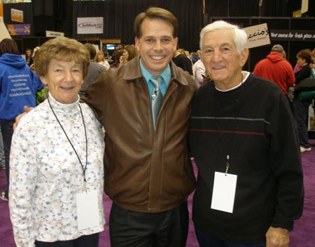 Fox 8 reporter Todd Meaney with Sue and Bob Partazana