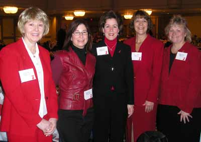 Cleveland Clinic cardiovascular department workers Robbi Cwyear, Donna Zabelt, Regina Huack, Betsy Stovsky, Kelly Hancock