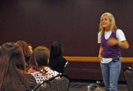 Cathy Horton speaking at ClevelandWomen.Com event
