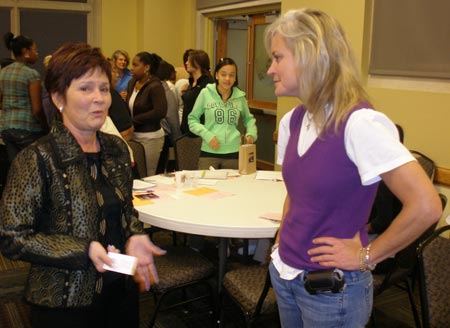 Cathy Horton with high school teacher