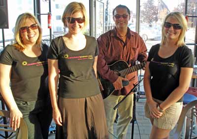 ClevelandWomen.com experts Kristen Kaleal, Wendy Fitos and Kelly Smith with Marc Anthony lookalike