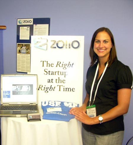 Andria Trivisonno at Zolio booth at Plug & Play Tech Center