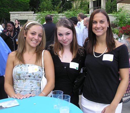 Julie Fink, Alea Moore and Andria Trivisonno of Portfolio Magazine Online at a Cleveland Young professionals event at the Botanical Gardens