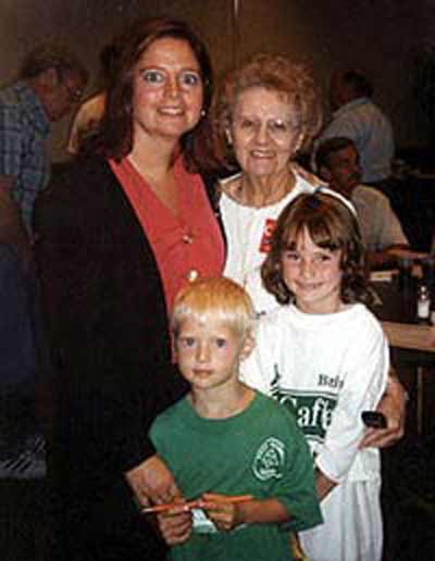 Bridget McCafferty with mother Naomi and a  niece and nephew