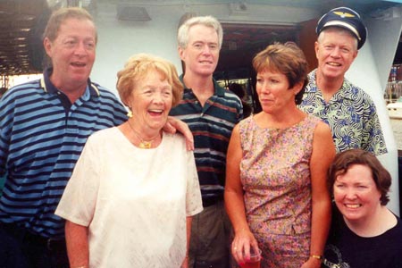 Maureen Burke and family on boat